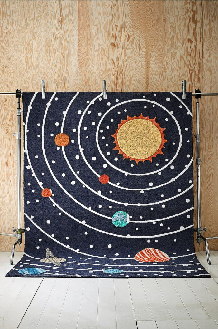 bonita alfombra espacial para niños