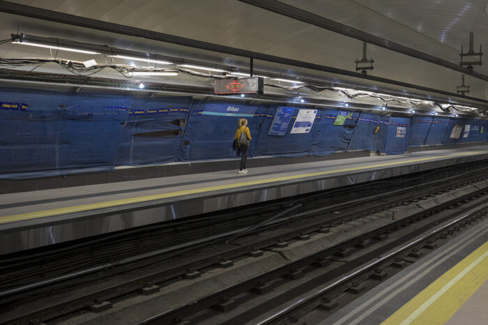 Tom tågstation i Madrid i Spanien