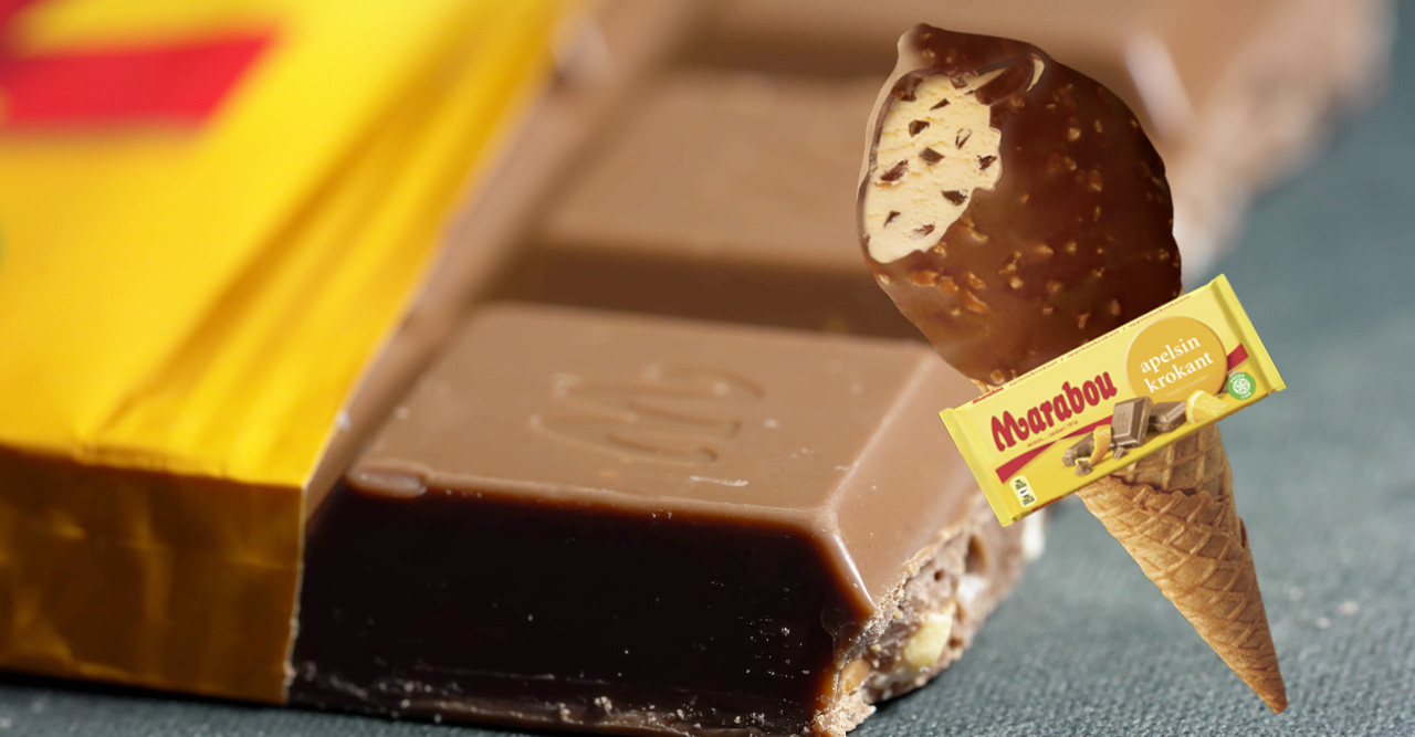 Glass med smak av Marabou apelsinchoklad från GB Femina